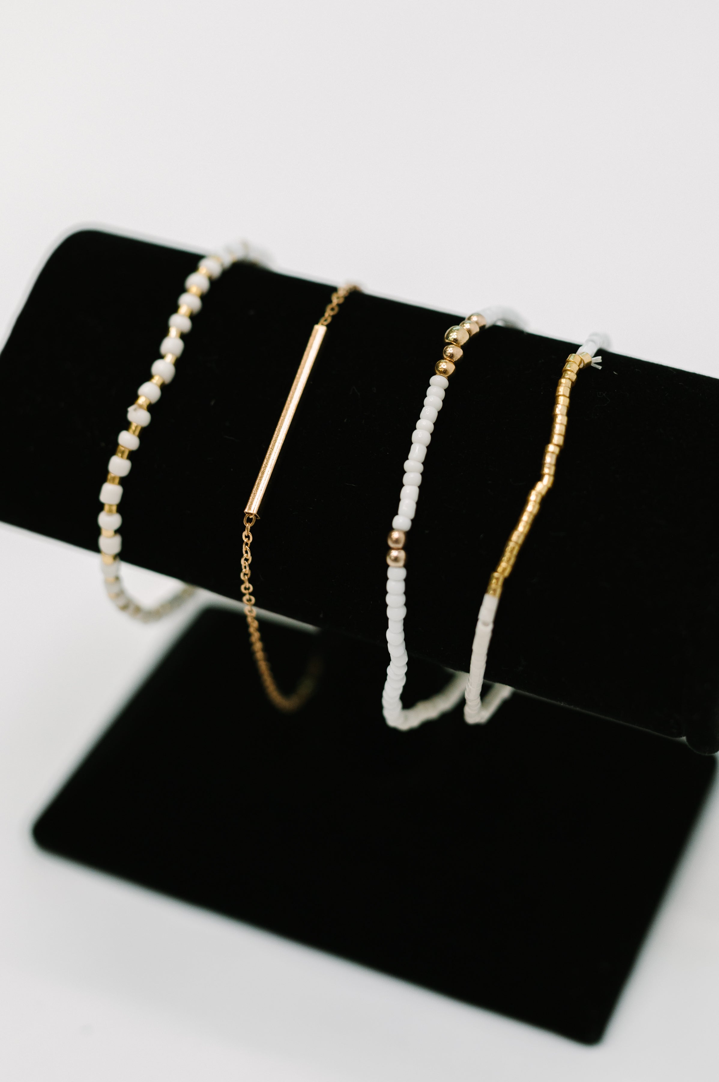 Poised & Polished Bracelet Set in White and Gold Poised & Polished Bracelet Set in White and Gold