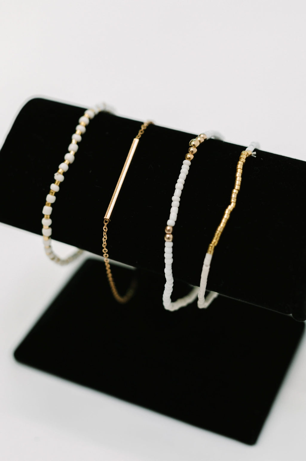 Poised & Polished Bracelet Set in White and Gold in - Womens photo