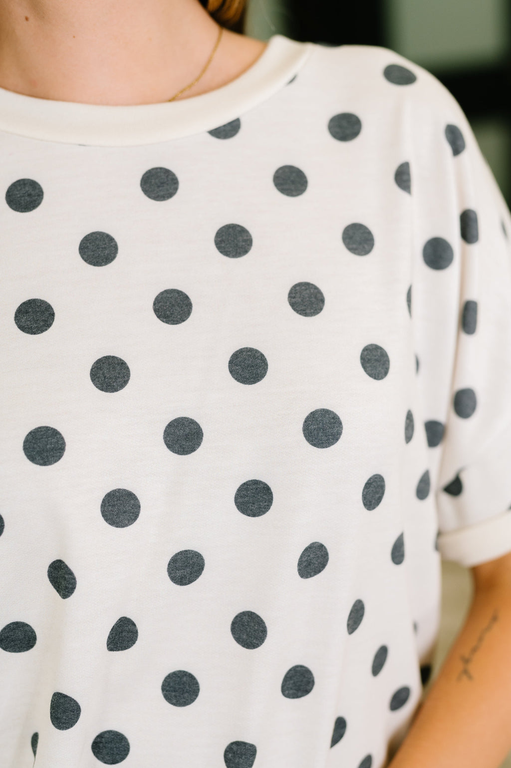Pretty in Polka Oversized Drop Shoulder Tee in - Womens photo