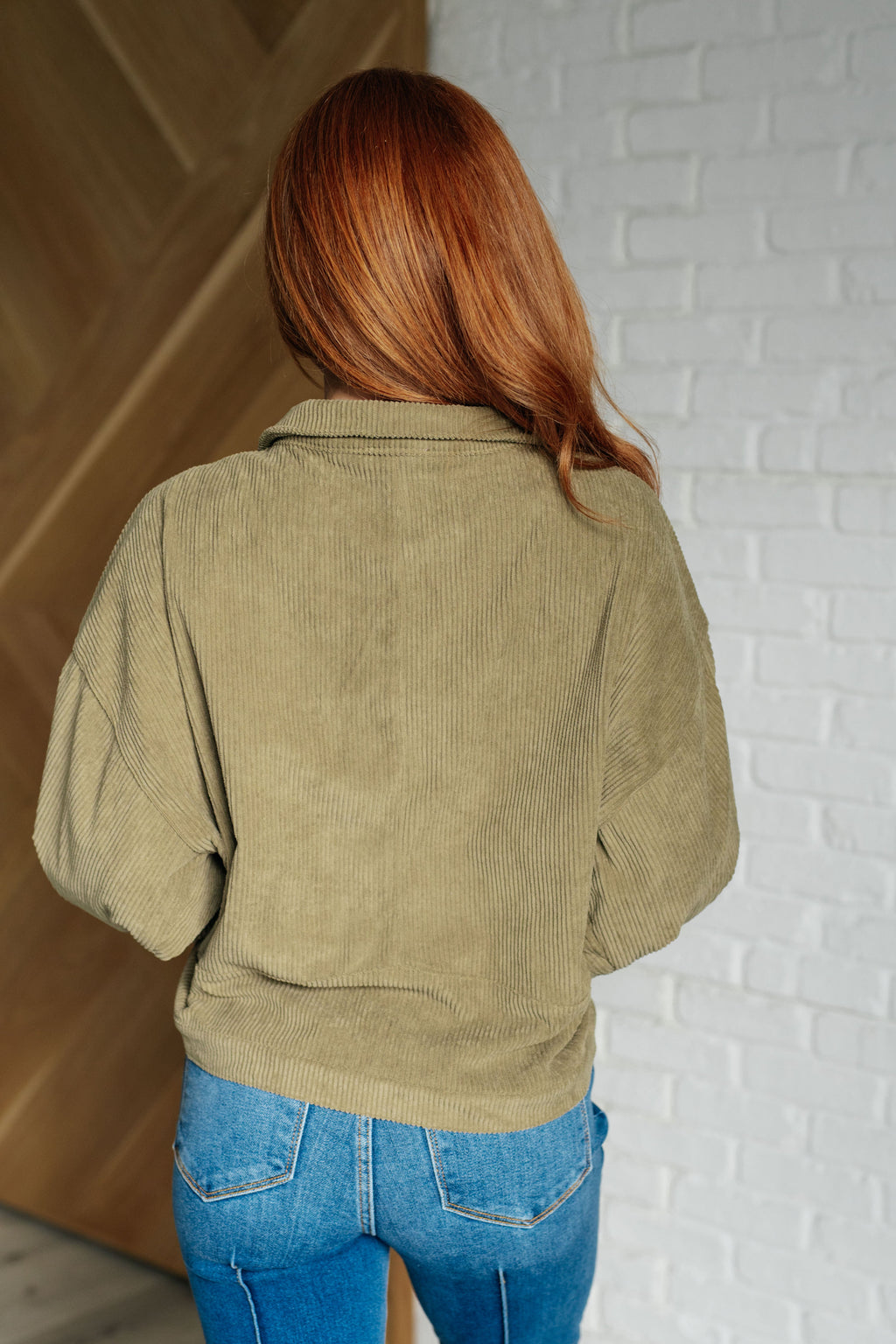 Primrose Corduroy Jacket in Olive in - Layers photo