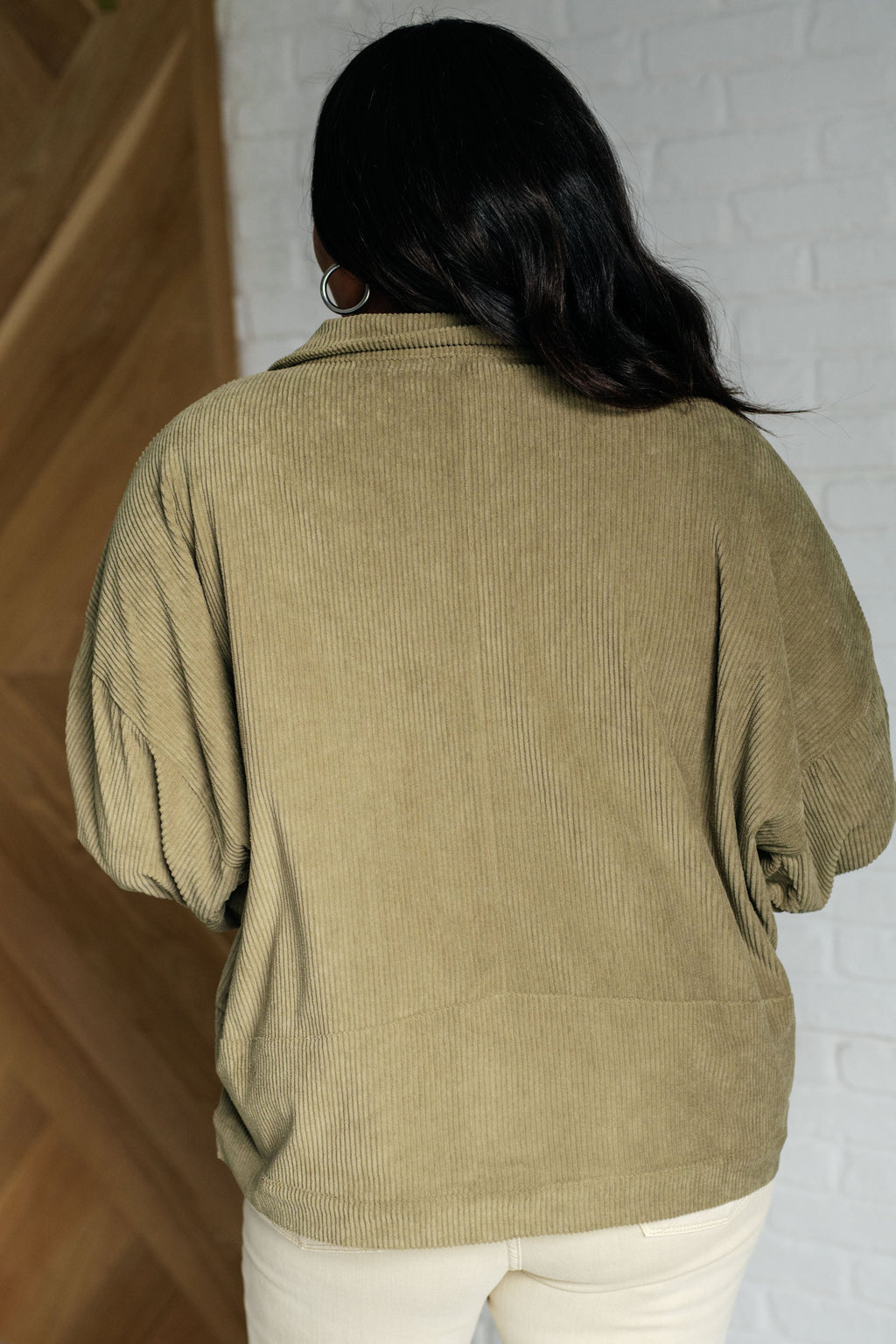 Primrose Corduroy Jacket in Olive in - Layers photo