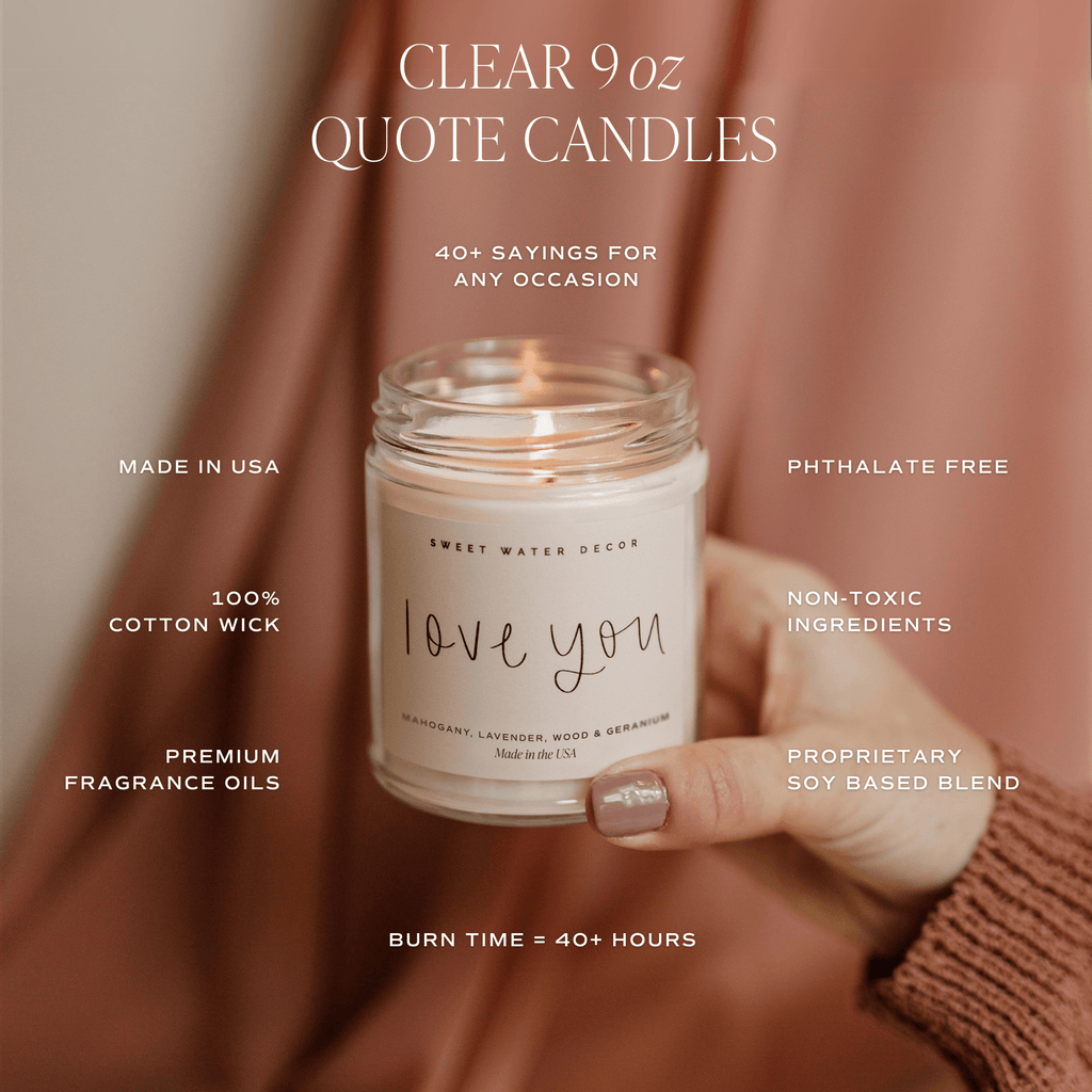 Happy Birthday Soy Candle - Clear Jar - 9 oz in - Candles photo