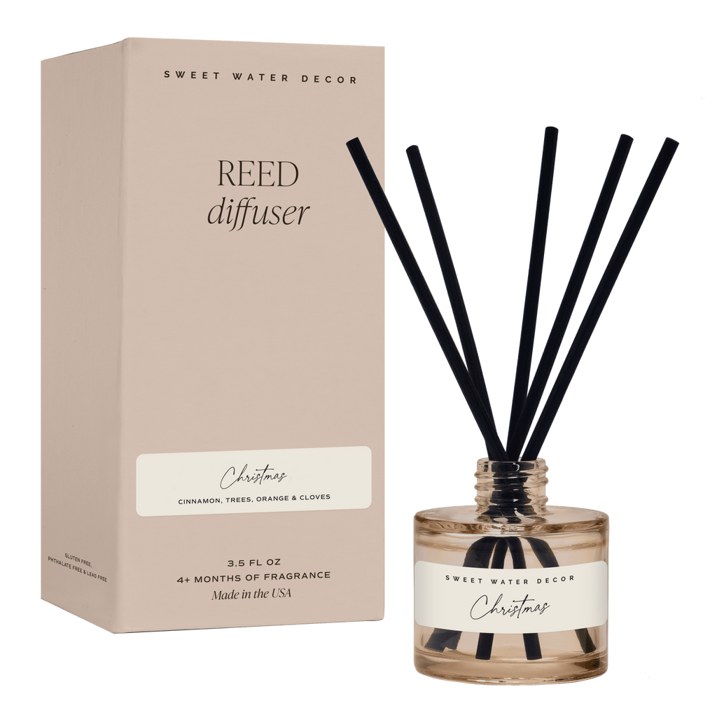 Christmas Tinted Glass Jar Reed Diffuser - SwagglyLife Home & Fashion