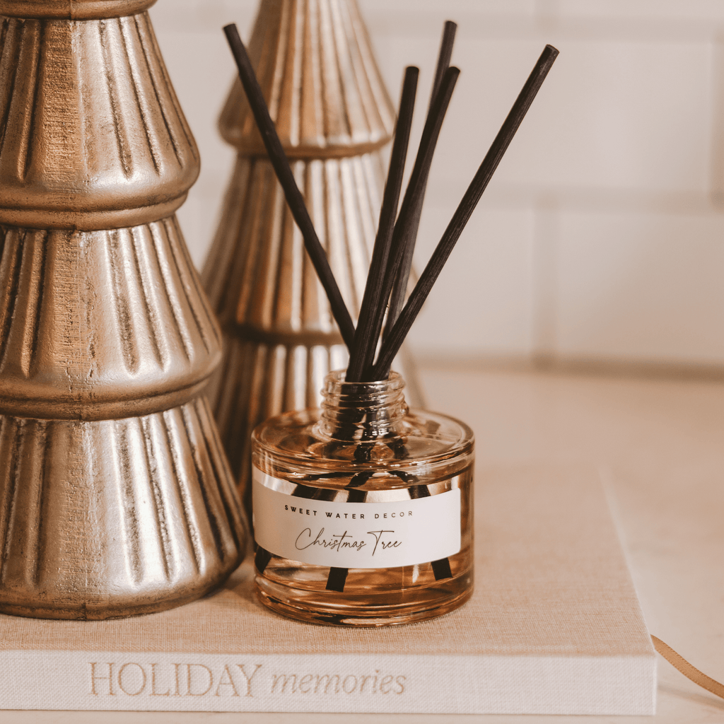 Christmas Tree Tinted Glass Jar Reed Diffuser - SwagglyLife Home & Fashion