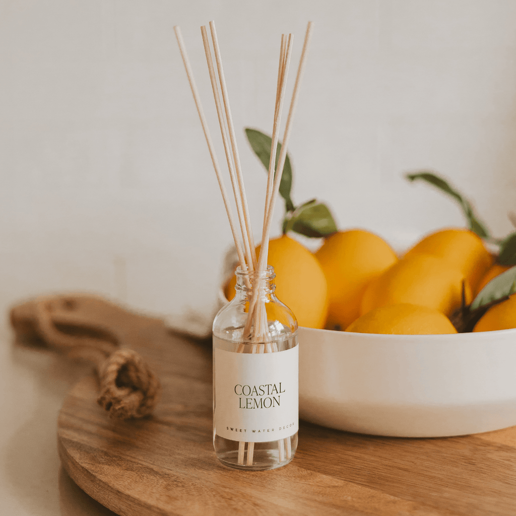 Sweet Water Decor Coastal Lemon Clear Reed Diffuser in - Reed Diffusers photo