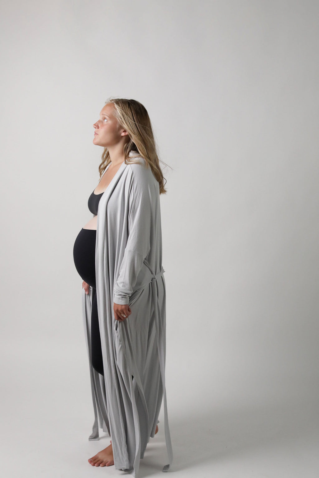 GOLDIE || LONG SLEEVE LOUNGEWEAR MATERNITY ROBE in - photo