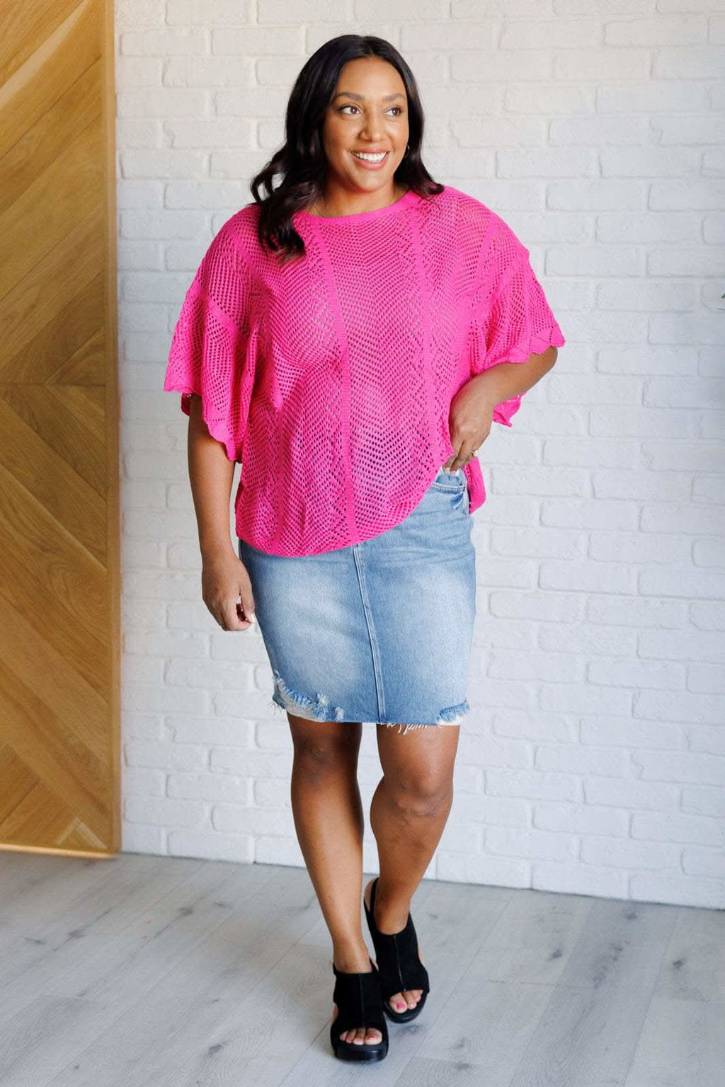 Rather Eventful Open Knit Top in - Tops photo