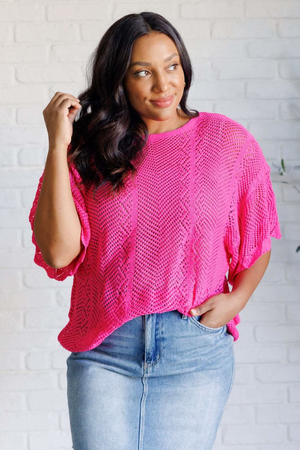 Rather Eventful Open Knit Top in - Tops photo