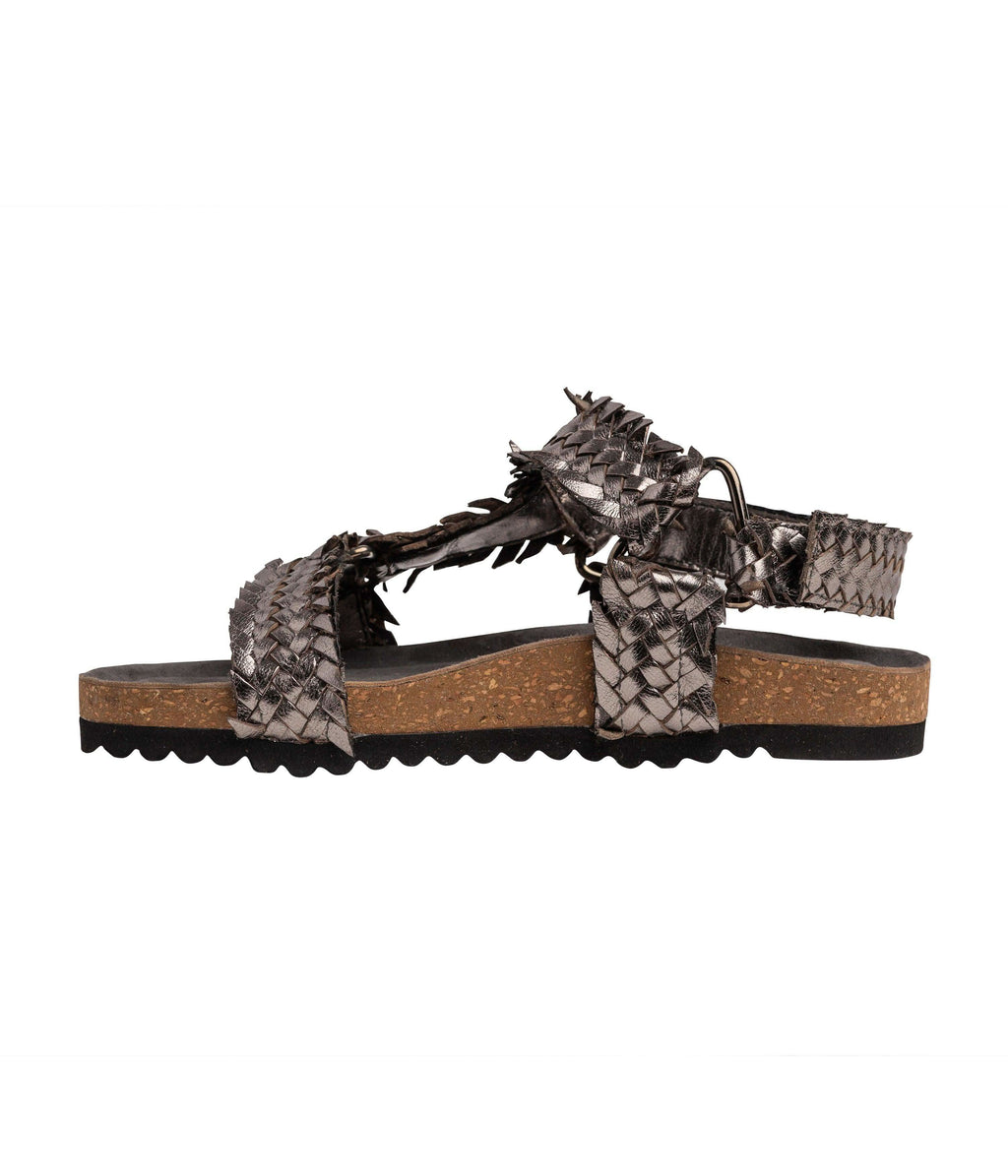 River Dance Woven Sandal in Pewter in - Shoes photo