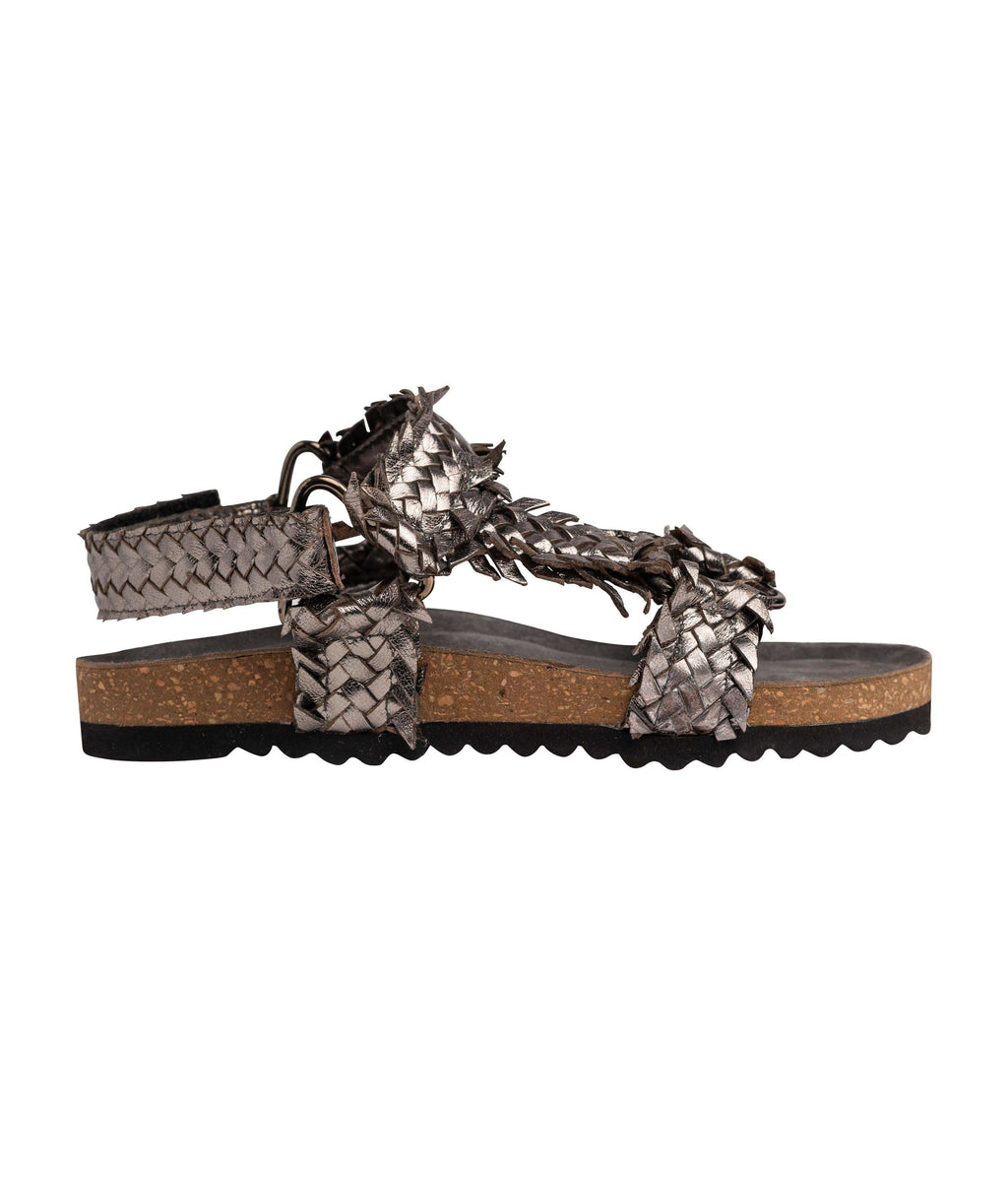 River Dance Woven Sandal in Pewter in - Shoes photo