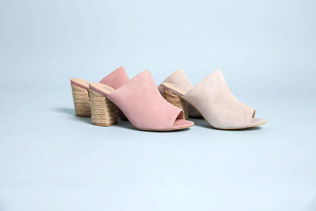 Helena Heeled Sandal in Blush Suede in - Shoes photo