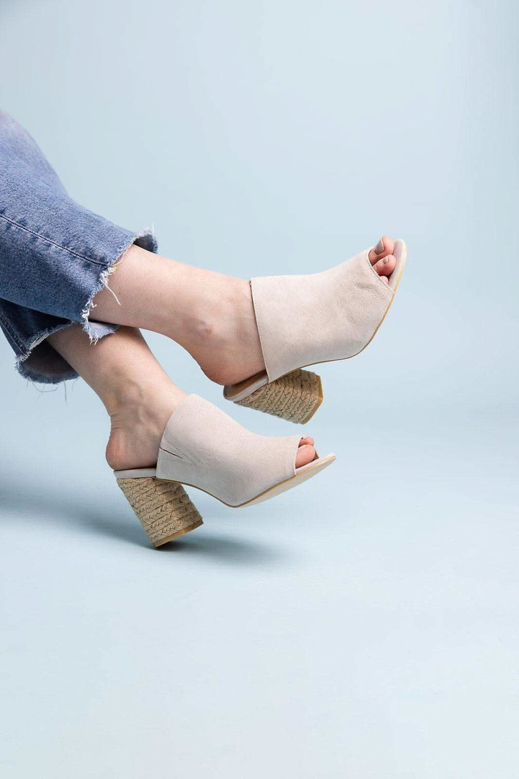 Helena Heeled Sandal in Blush Suede in - Shoes photo