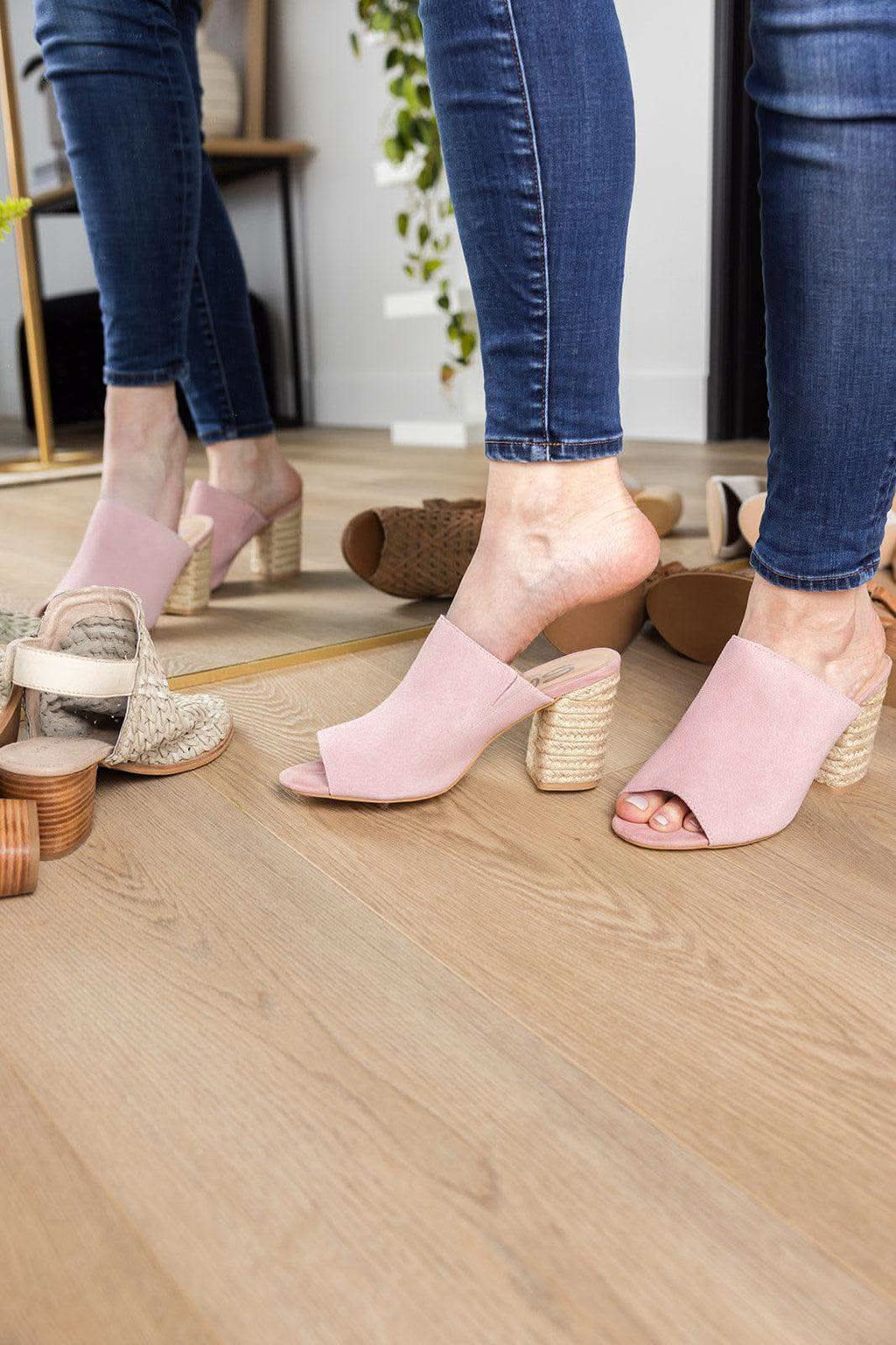 Helena Heeled Sandal in Blush Suede in - Shoes photo