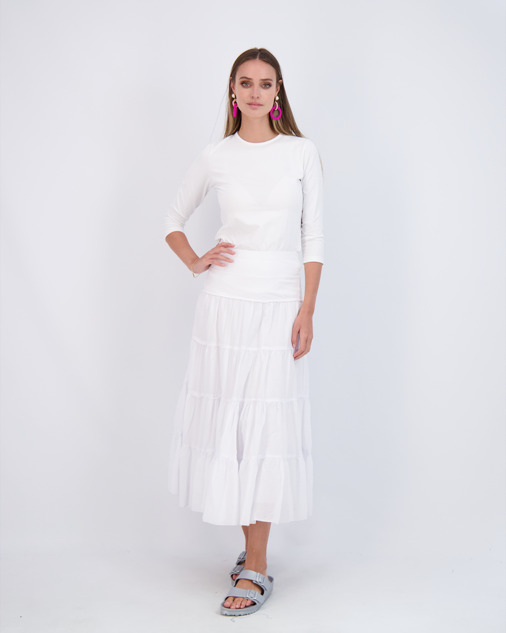Ladies Tiered Maxi Gauze Skirt in - Ladies Skirt photo