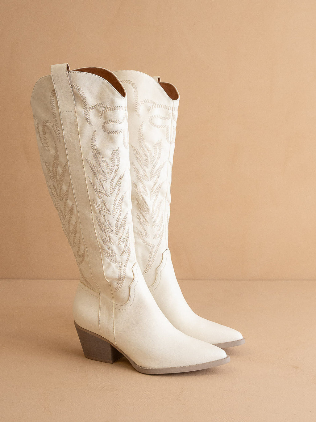 The Samara | White Knee High Cowgirl Boot in White - BOOTS & BOOTIES photo
