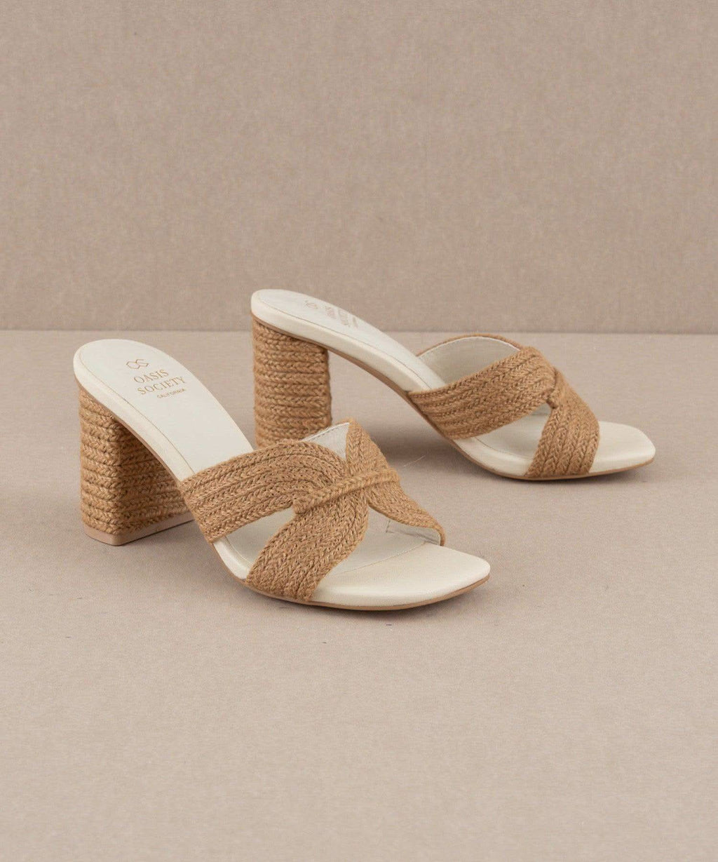 The Santiago | Toffee Raffia Heel in - HEELS photo