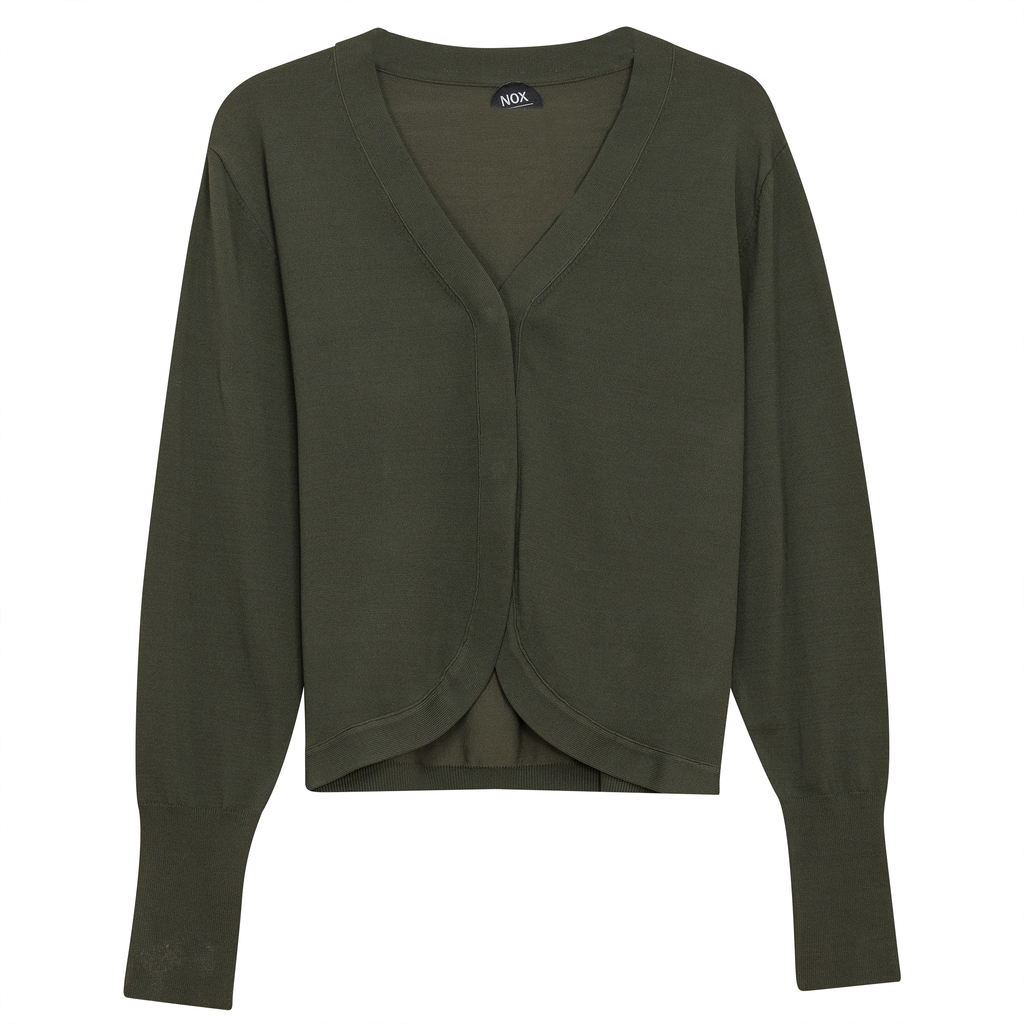 Crop Knit Cardigan in Olive - Teen Pullover photo