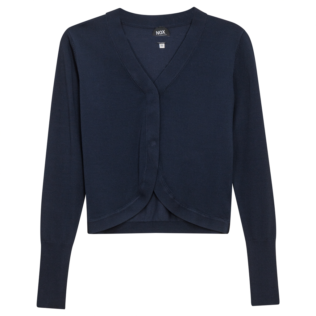 Crop Knit Cardigan in Oxford Blue - Teen Pullover photo