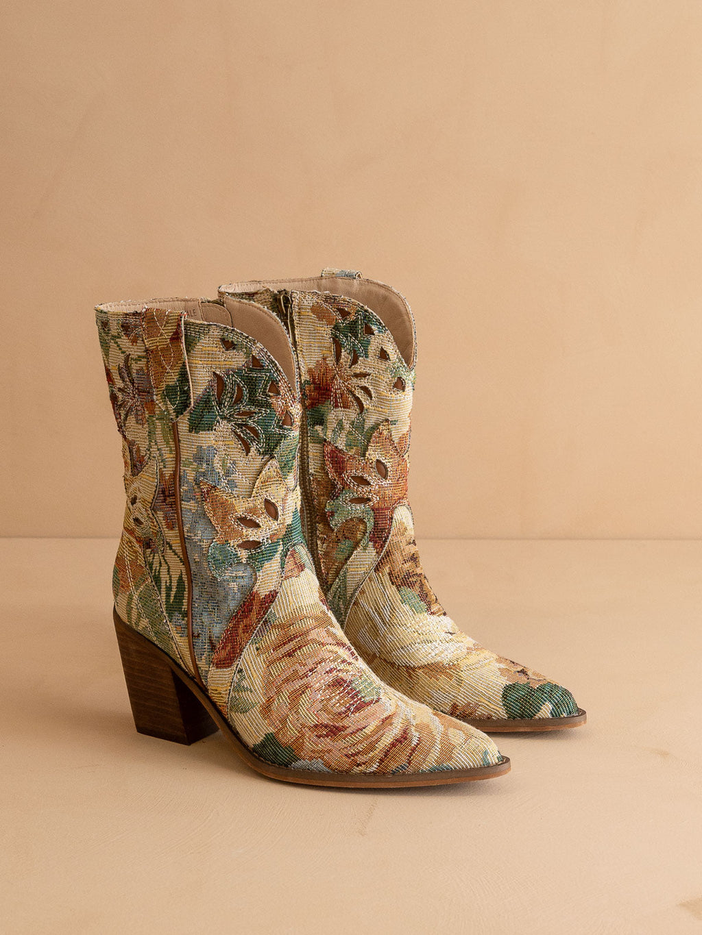 The Sorrel | Vintage Floral Print Western Cowgirl Bootie in Floral - BOOTS & BOOTIES photo