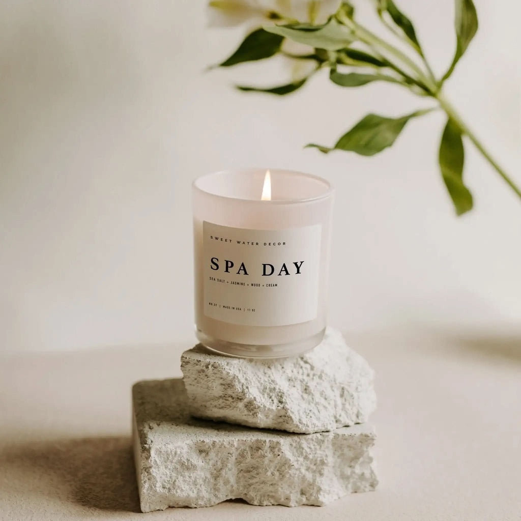 Spa Day Soy Candle - White Jar - 11 oz - SwagglyLife Home & Fashion
