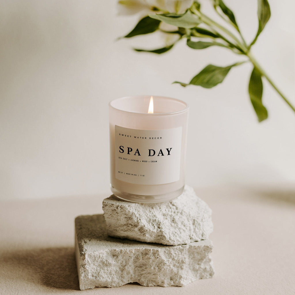 Spa Day Soy Candle - White Jar - 11 oz in - Candles photo
