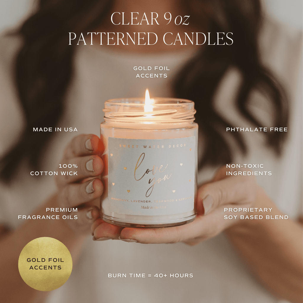 Sweet Water Decor Happy Birthday Soy Candle - Clear Patterned Jar - 9 oz in - Candles photo
