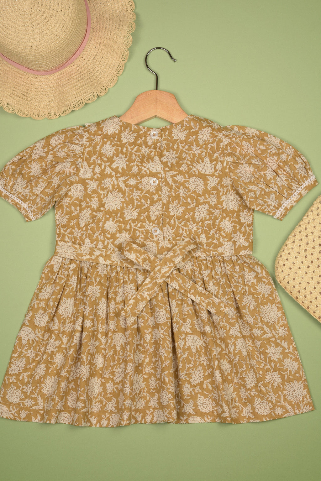 Embroidered fabric V shape Yoke Dress in - Dress photo