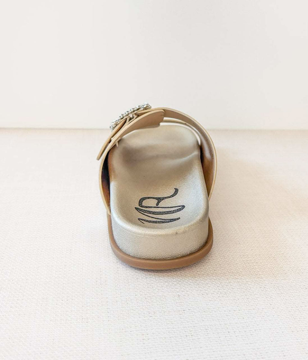 Stellar Rhinestone Buckle Slides in Gold - SwagglyLife Home & Fashion