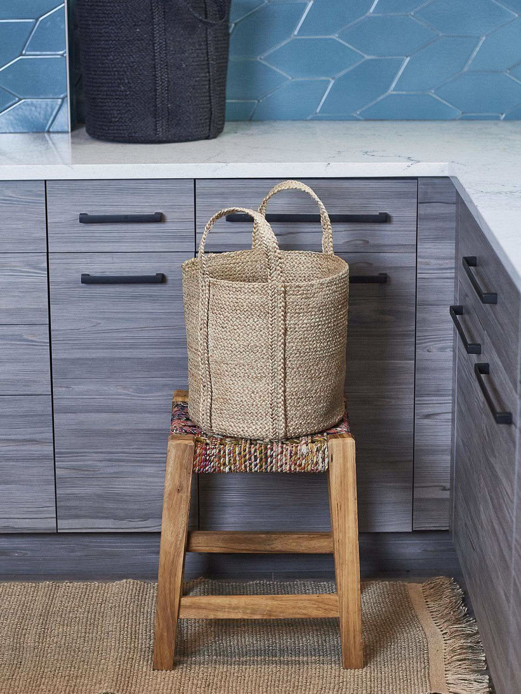 Kata Basket with handle - Natural in - STORAGE photo