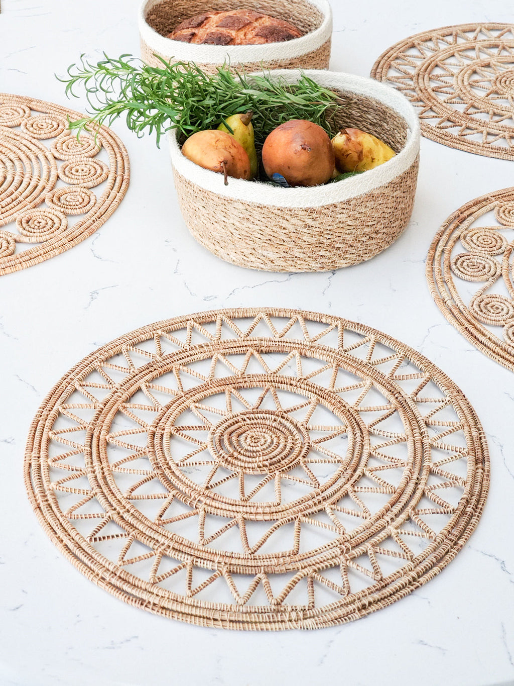 Roda Woven Palm Fiber Placemat - Natural (Set of 2) in - photo