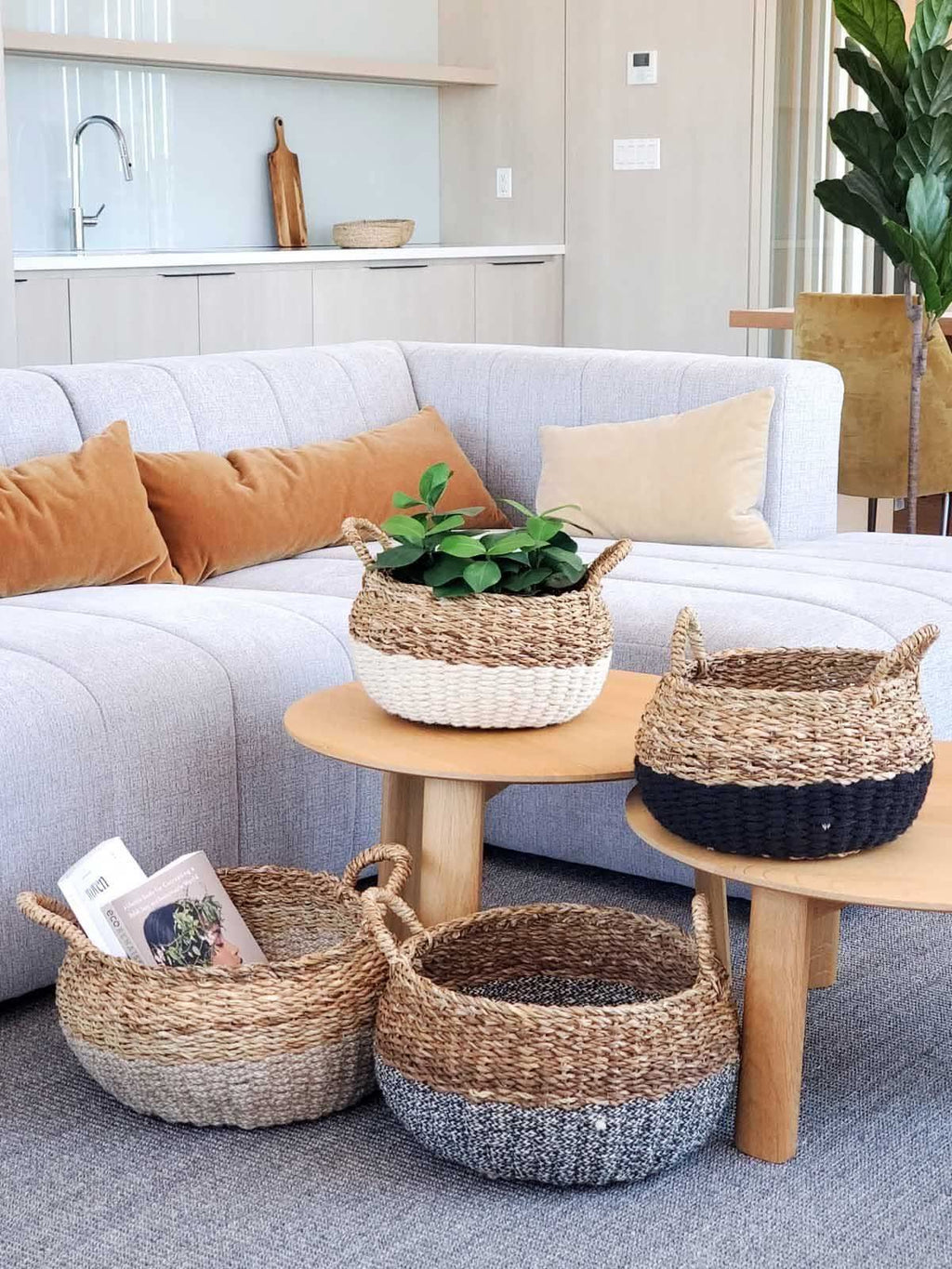 KORISSA Ula Floor Basket - Natural - SwagglyLife Home & Fashion