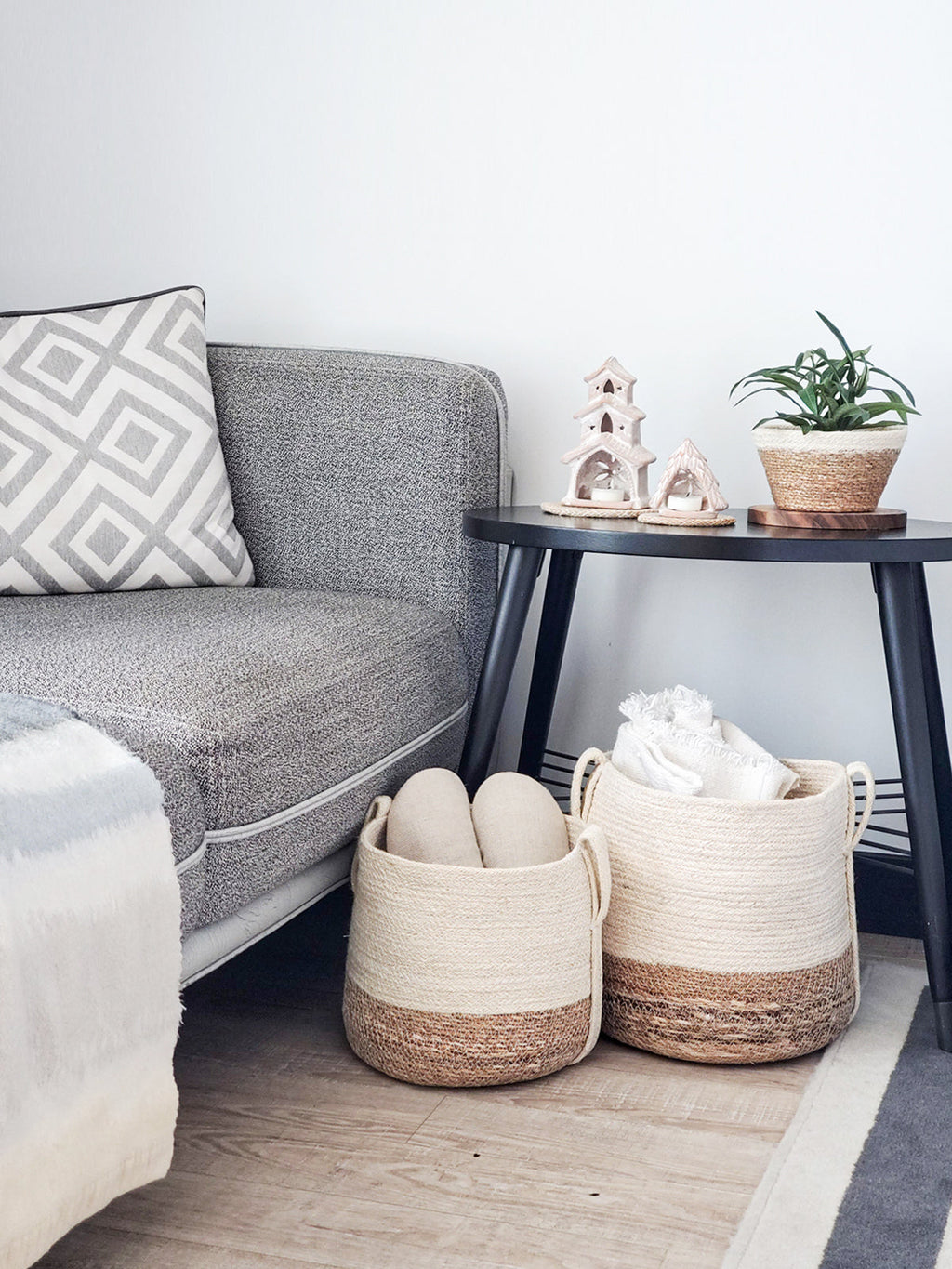 Savar Basket with Side Handle in - STORAGE photo