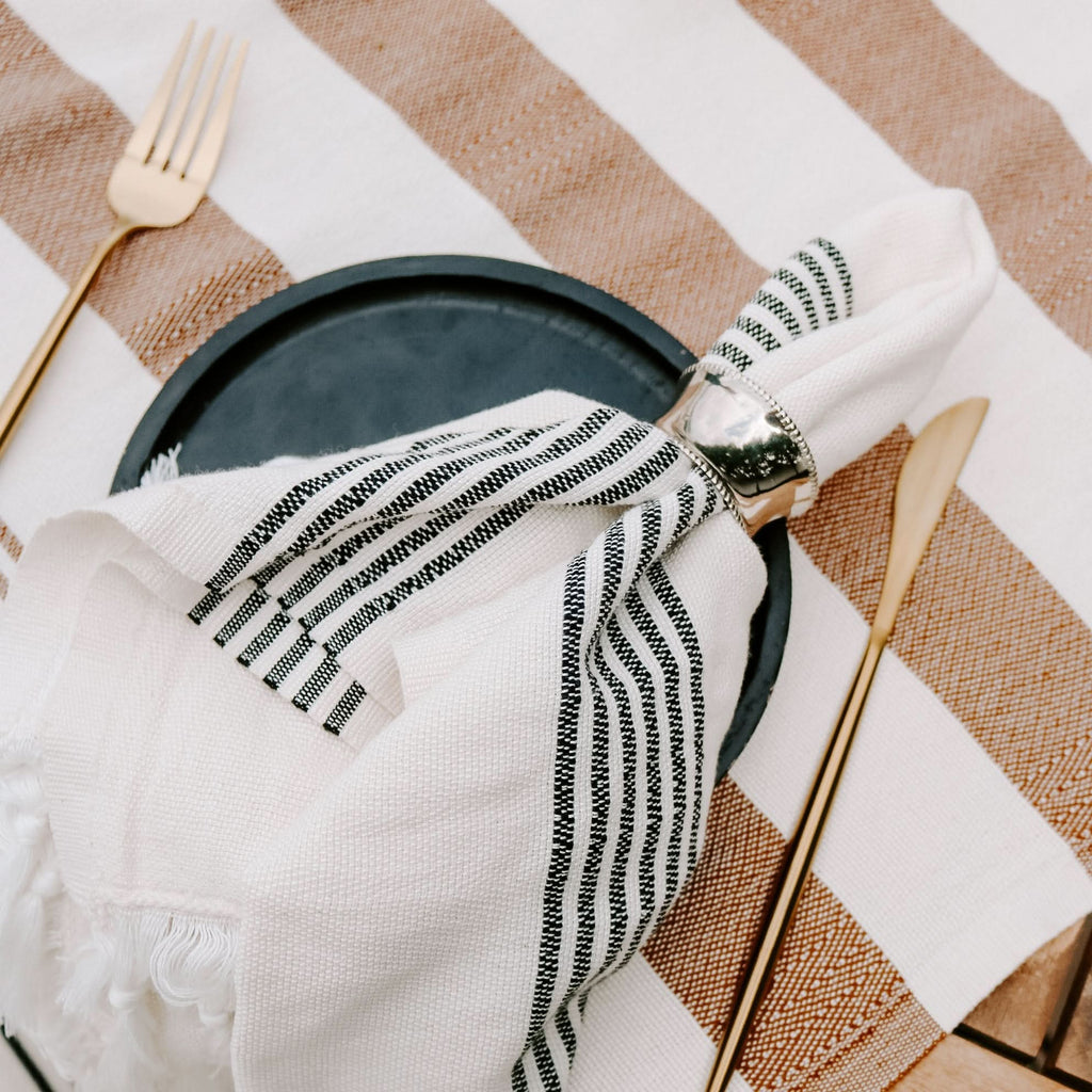 Turkish Cotton + Bamboo Hand Towel - Multi Stripes in - Hand Towels photo