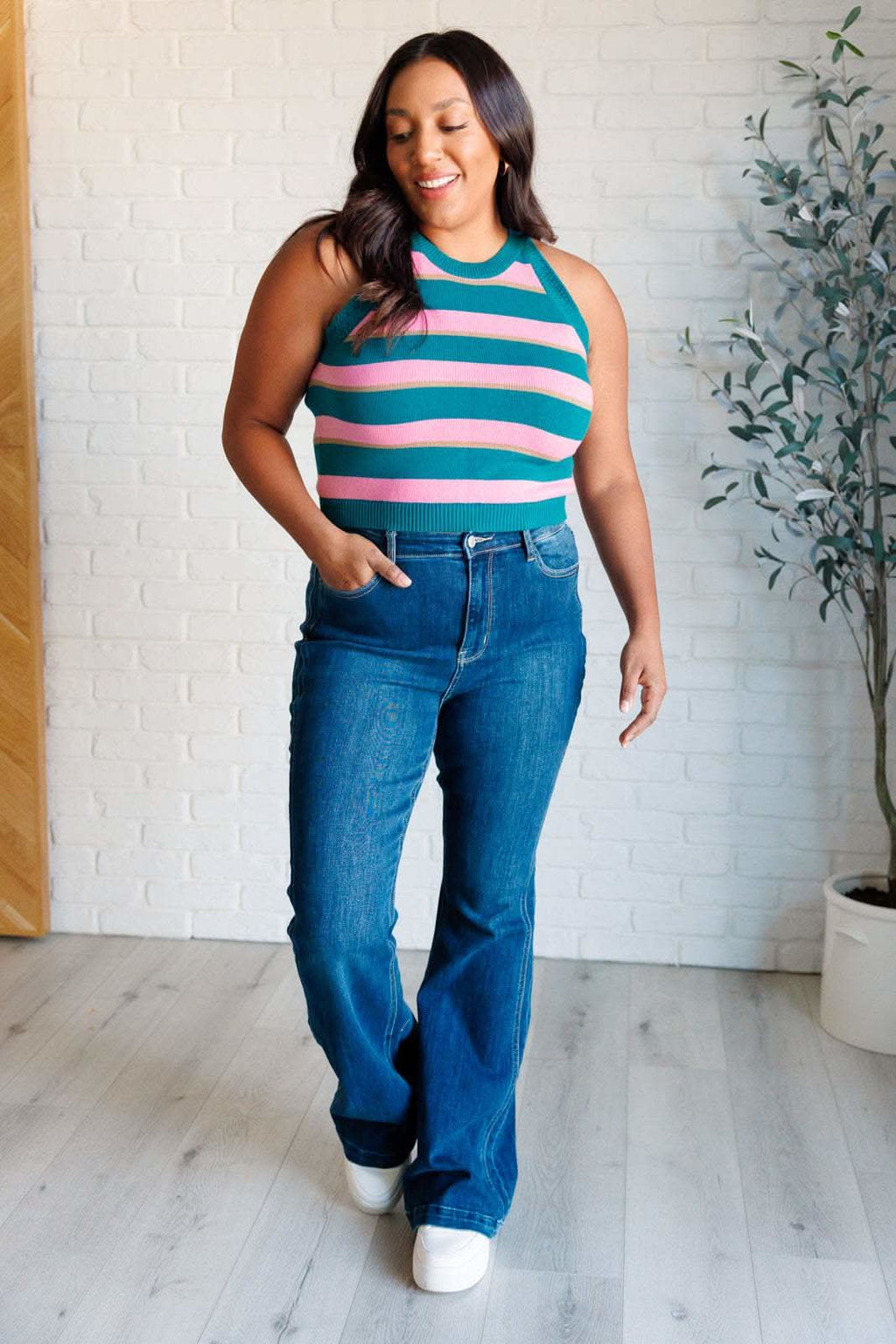 Scholarly Pursuits Knit Striped Tank in - Tops photo