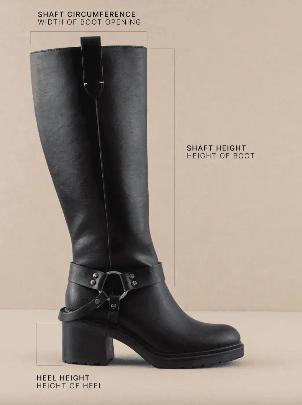 The Leanne | Black Moto Knee High Boot in - BOOTS & BOOTIES photo