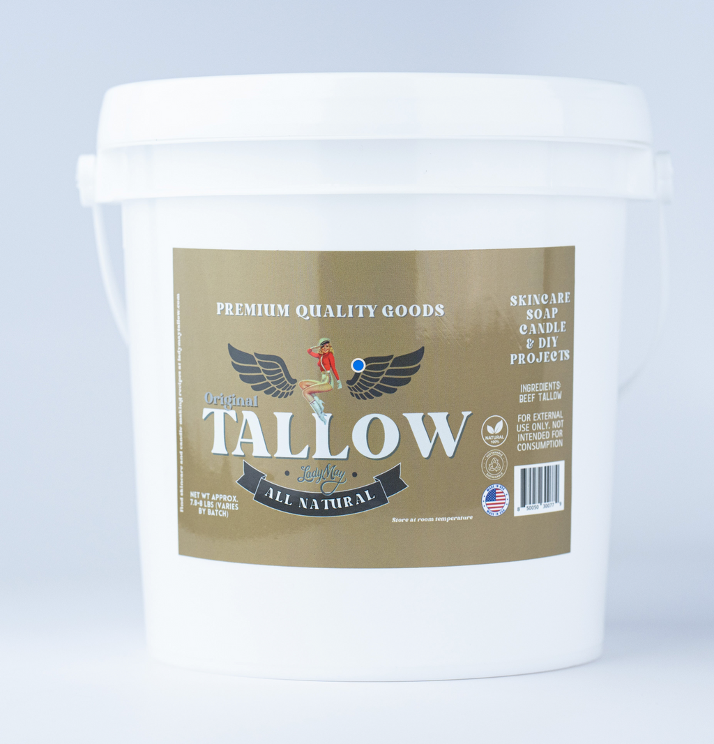 Lady May Tallow Bulk Grass-Fed Beef Tallow for Soap, Skincare & Candles | 2,8,16 lbs | Maker-Proven Quality in 8lb - Beef Tallow photo