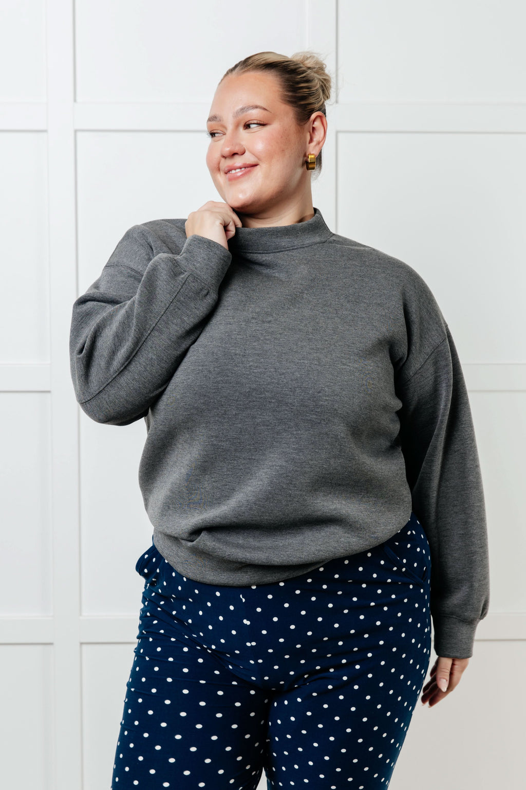 Settle In Mock Neck Sweatshirt in - Tops photo