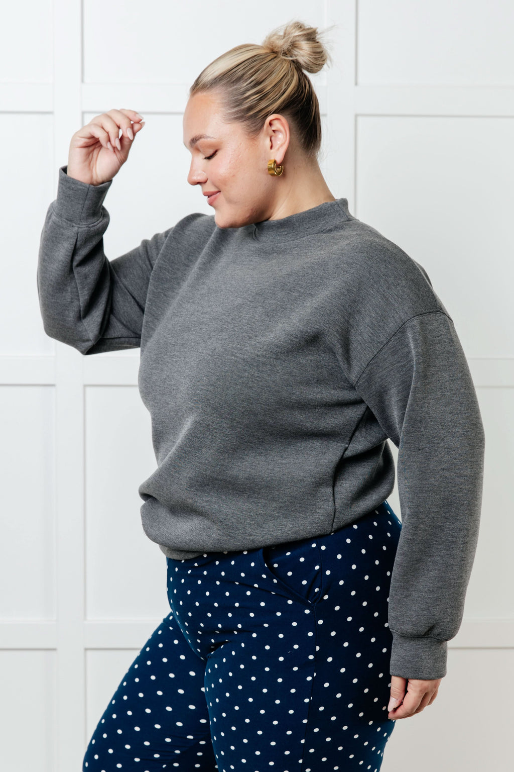 Settle In Mock Neck Sweatshirt in - Tops photo