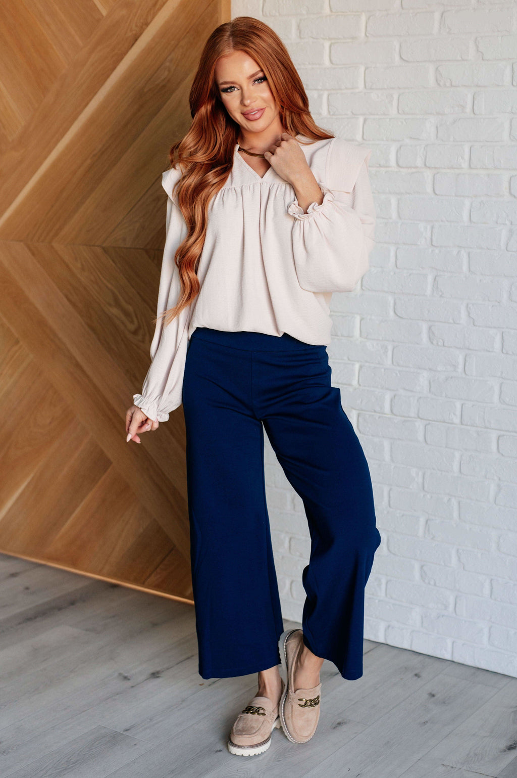 Magic Wide Leg Crop Pants in Navy - SwagglyLife Home & Fashion