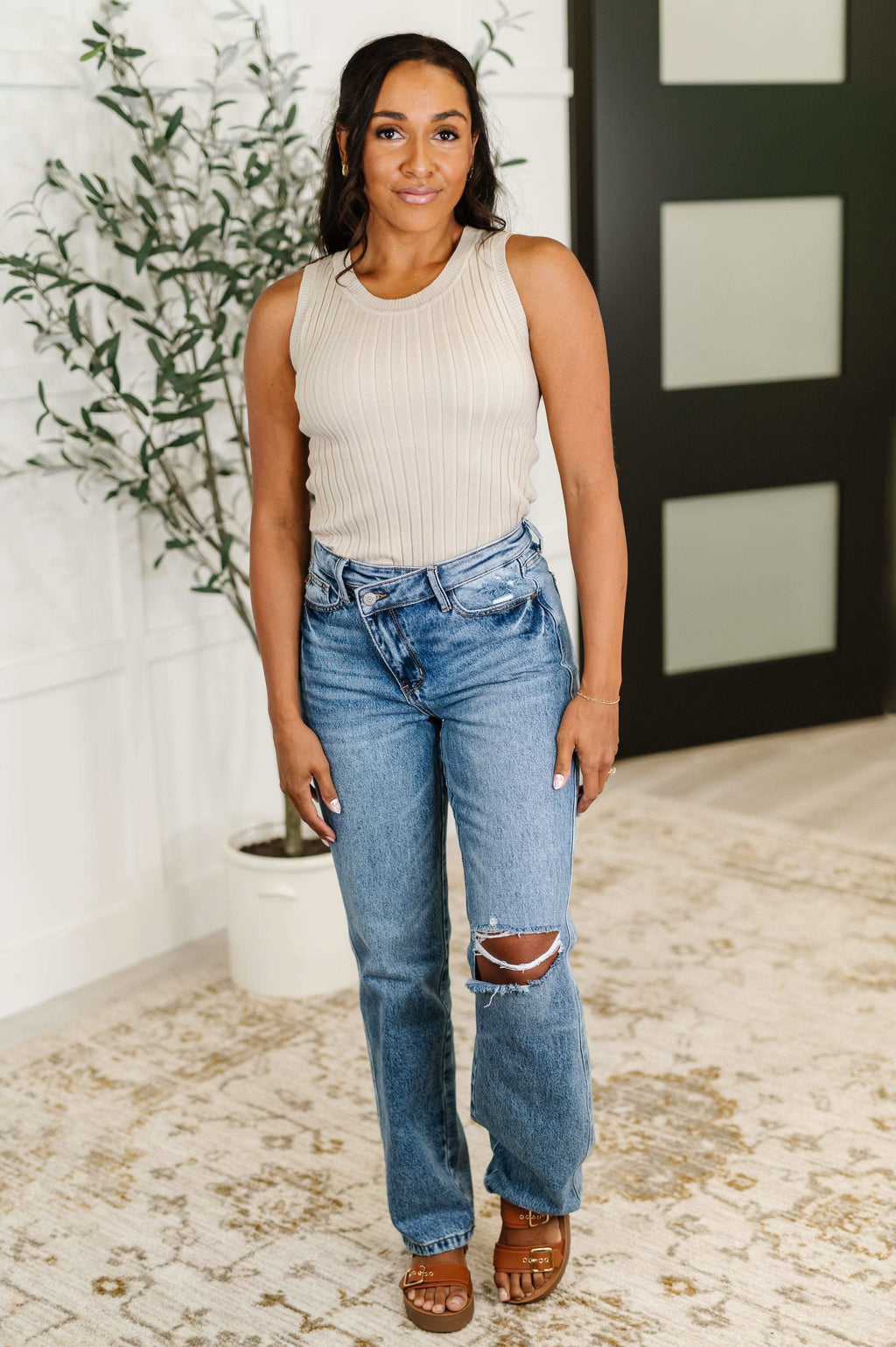 She's Exceptional Ribbed Crew Neck Tank Top in - Tops photo