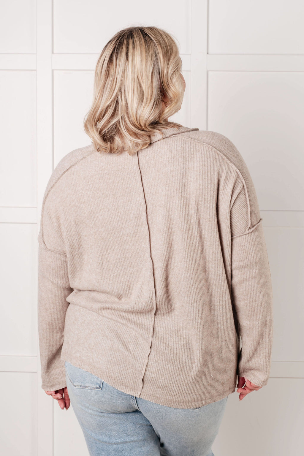 Simply Basic Ribbed Hacci Sweater in H Mocha in - Tops photo