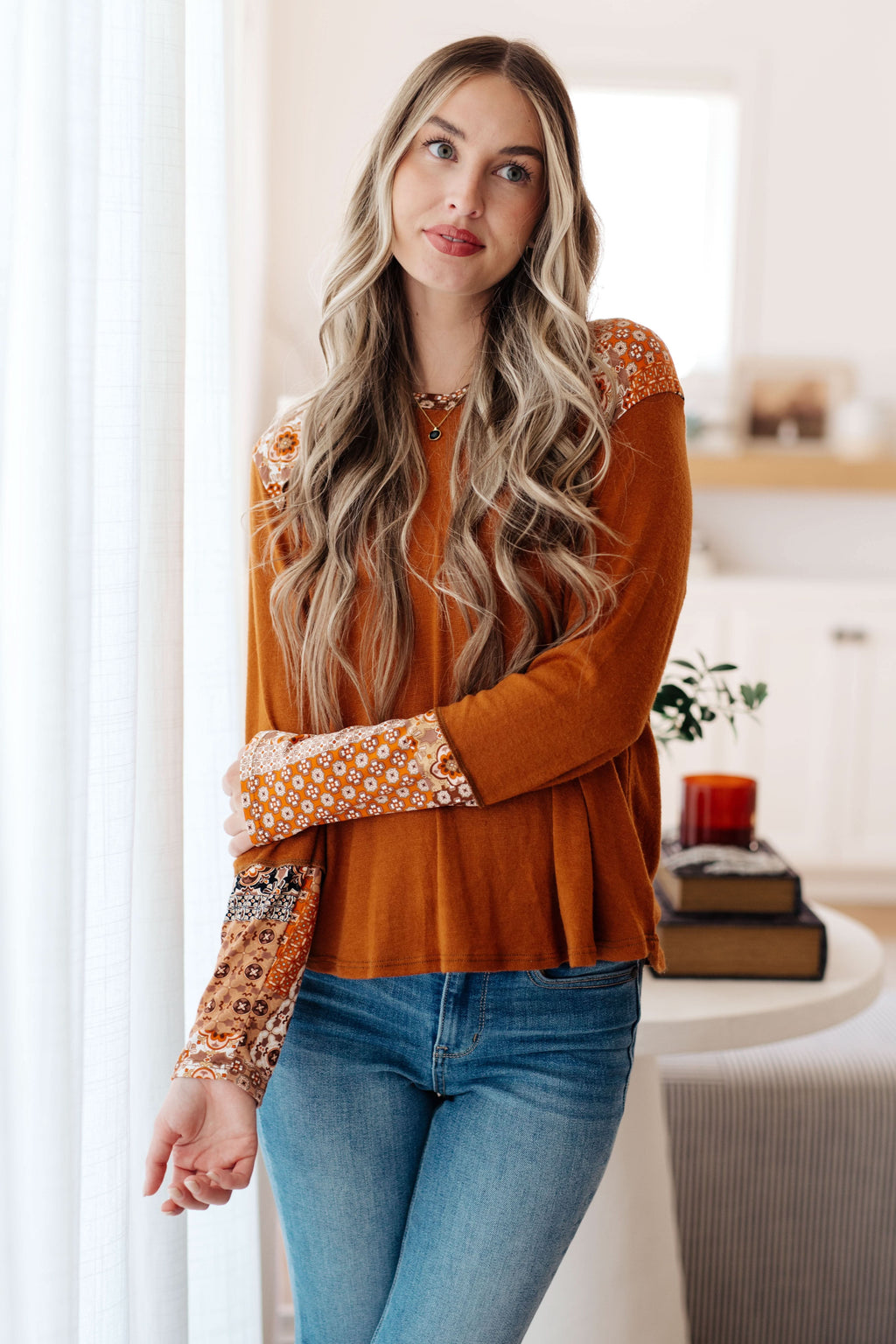 Sipping Iced Tea Mixed Print Hoodie in - Tops photo