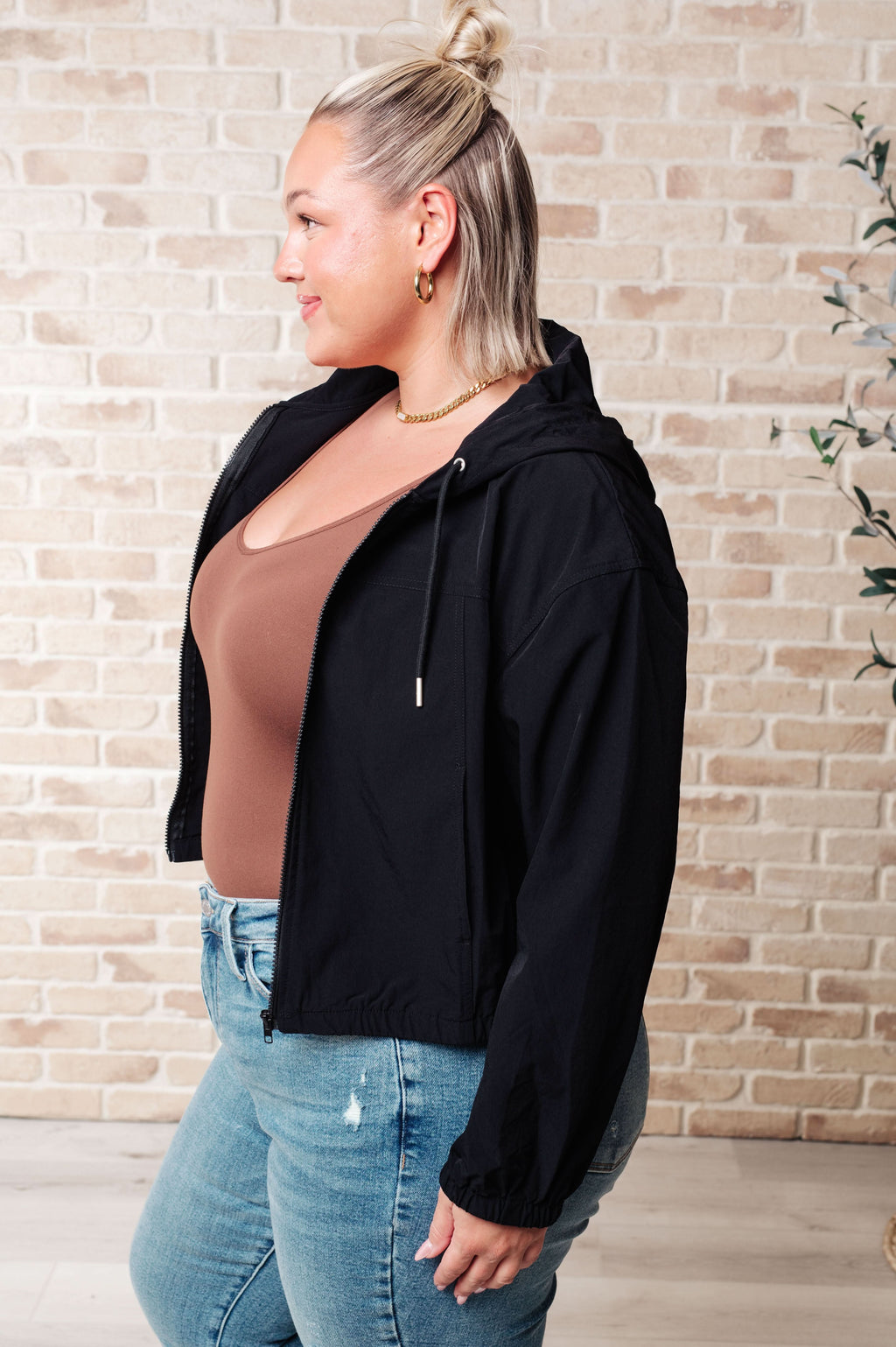 Sky of Only Clouds Zip Up in Black in - Layers photo