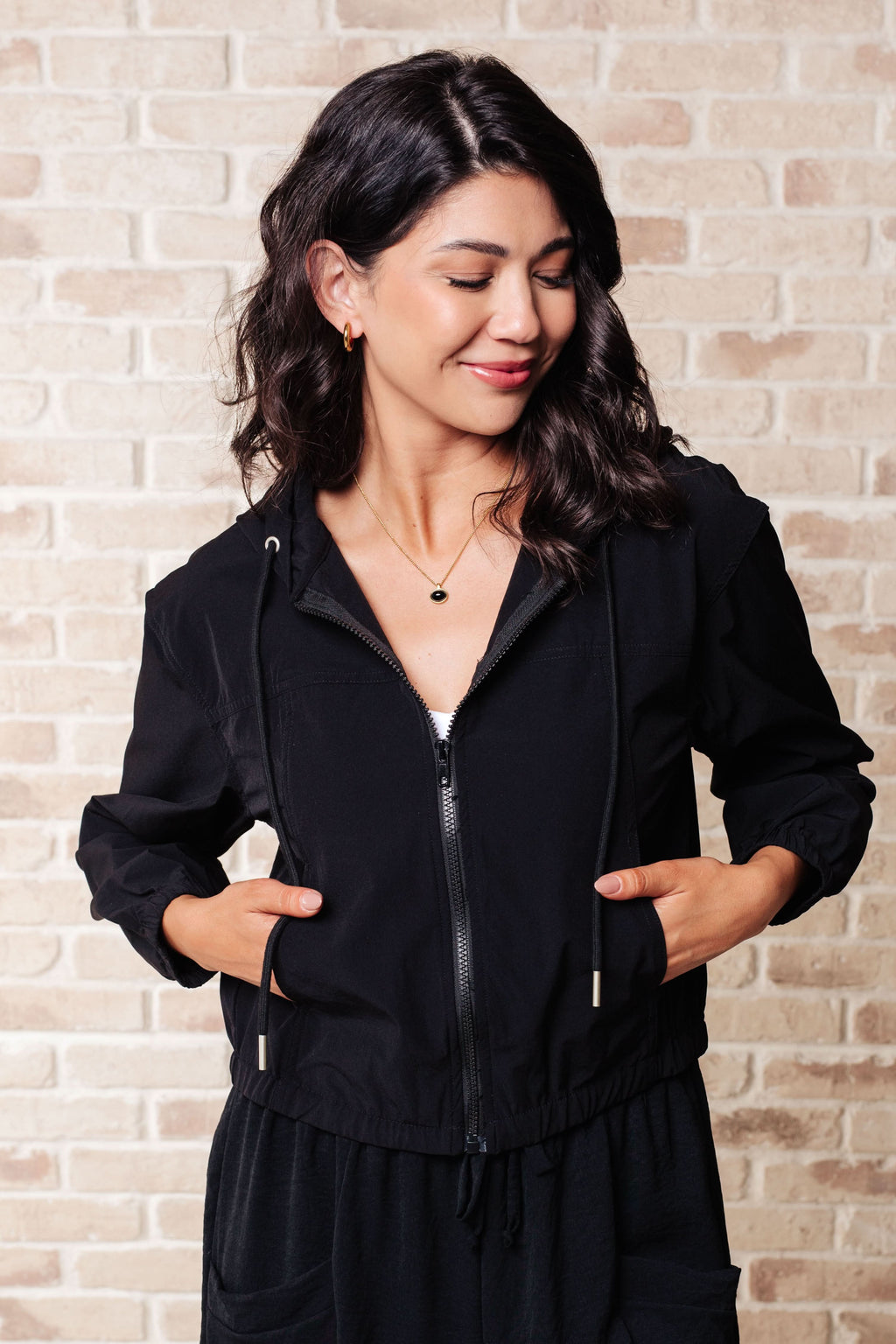 Sky of Only Clouds Zip Up in Black in - Layers photo