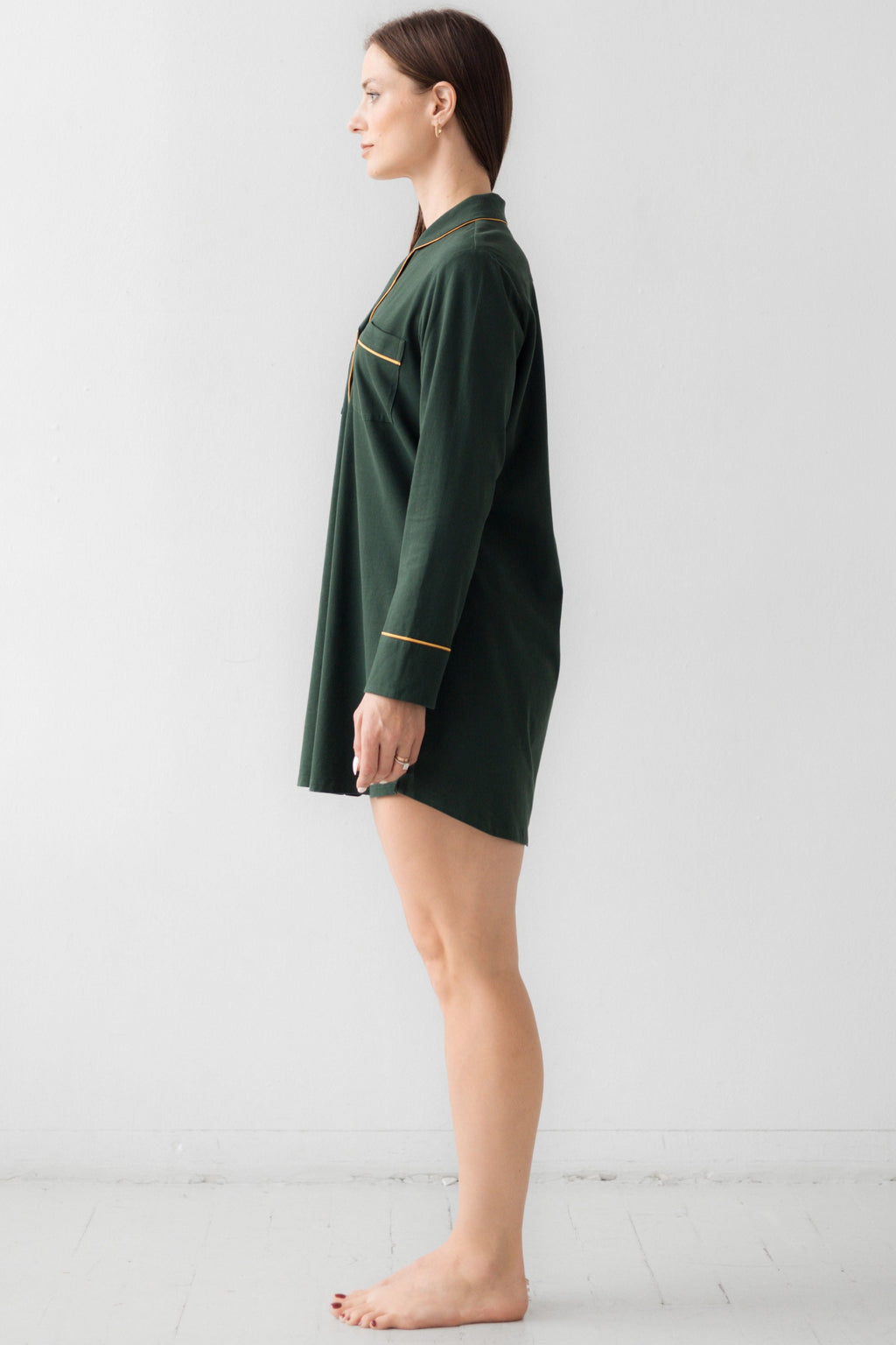 Classic Luxury Sleep Shirt in Brushed Pima Cotton in - NIGHTSHIRTS photo