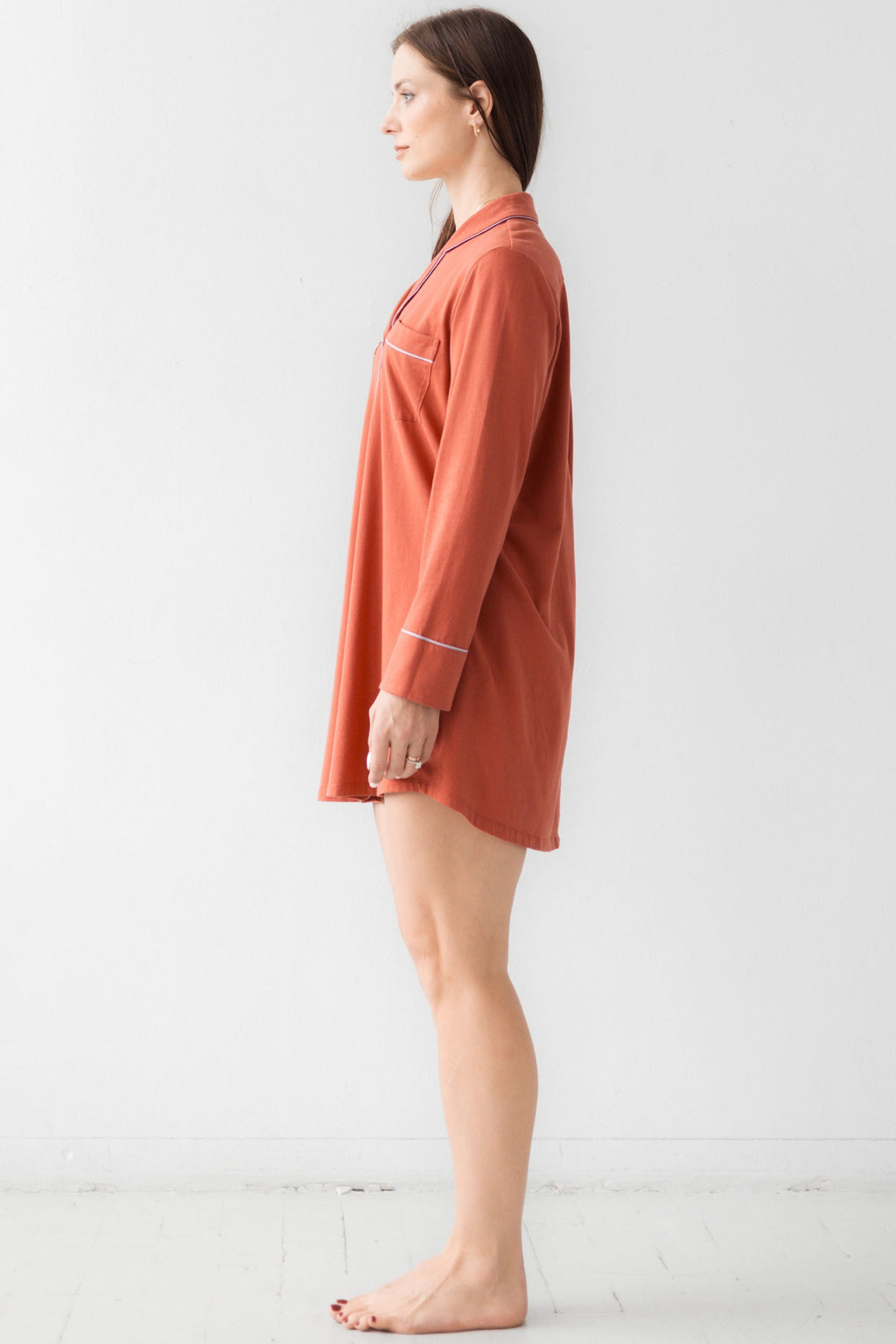 Classic Luxury Sleep Shirt in Brushed Pima Cotton in - NIGHTSHIRTS photo