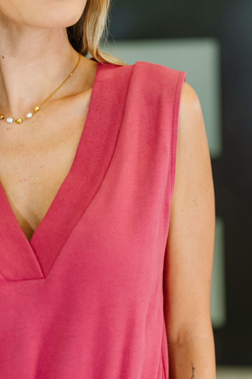 Sleeveless V-Neck Romper in Rose - SwagglyLife Home & Fashion