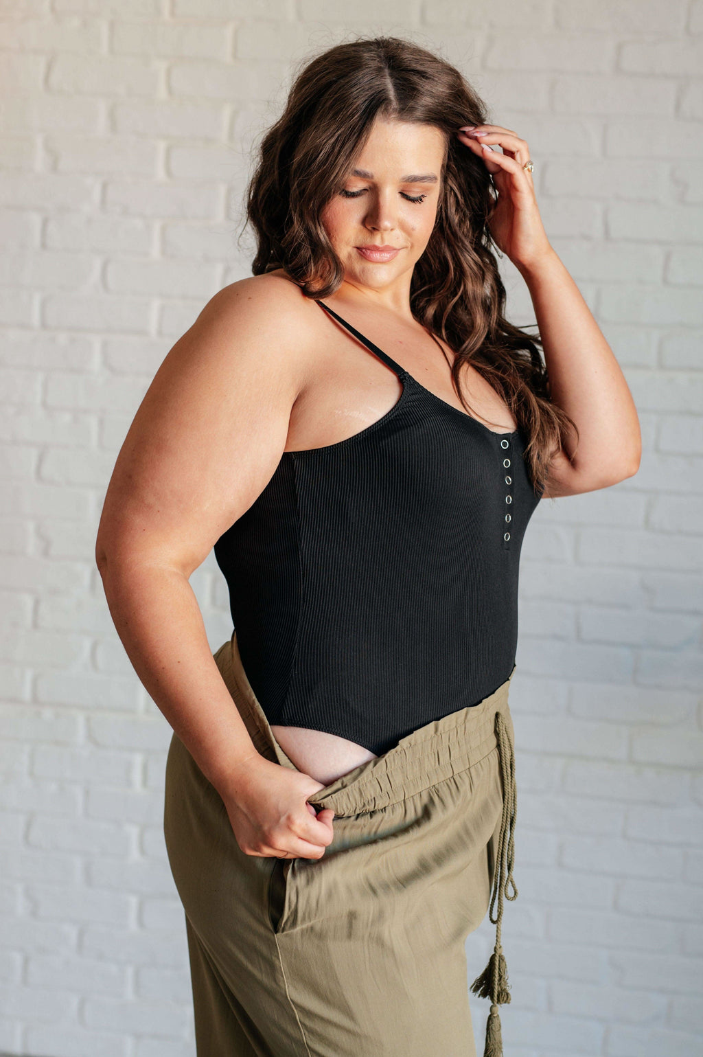 Snap it Up Spaghetti Strap Bodysuit in - Bodysuits photo