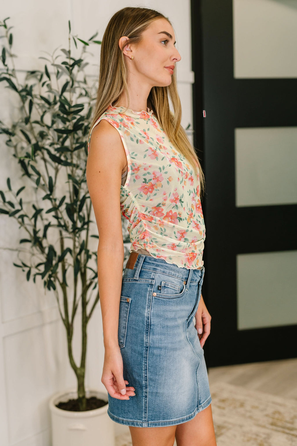 Snatched & Sassy Sheer Layering Top in Chartreuse in - Womens photo