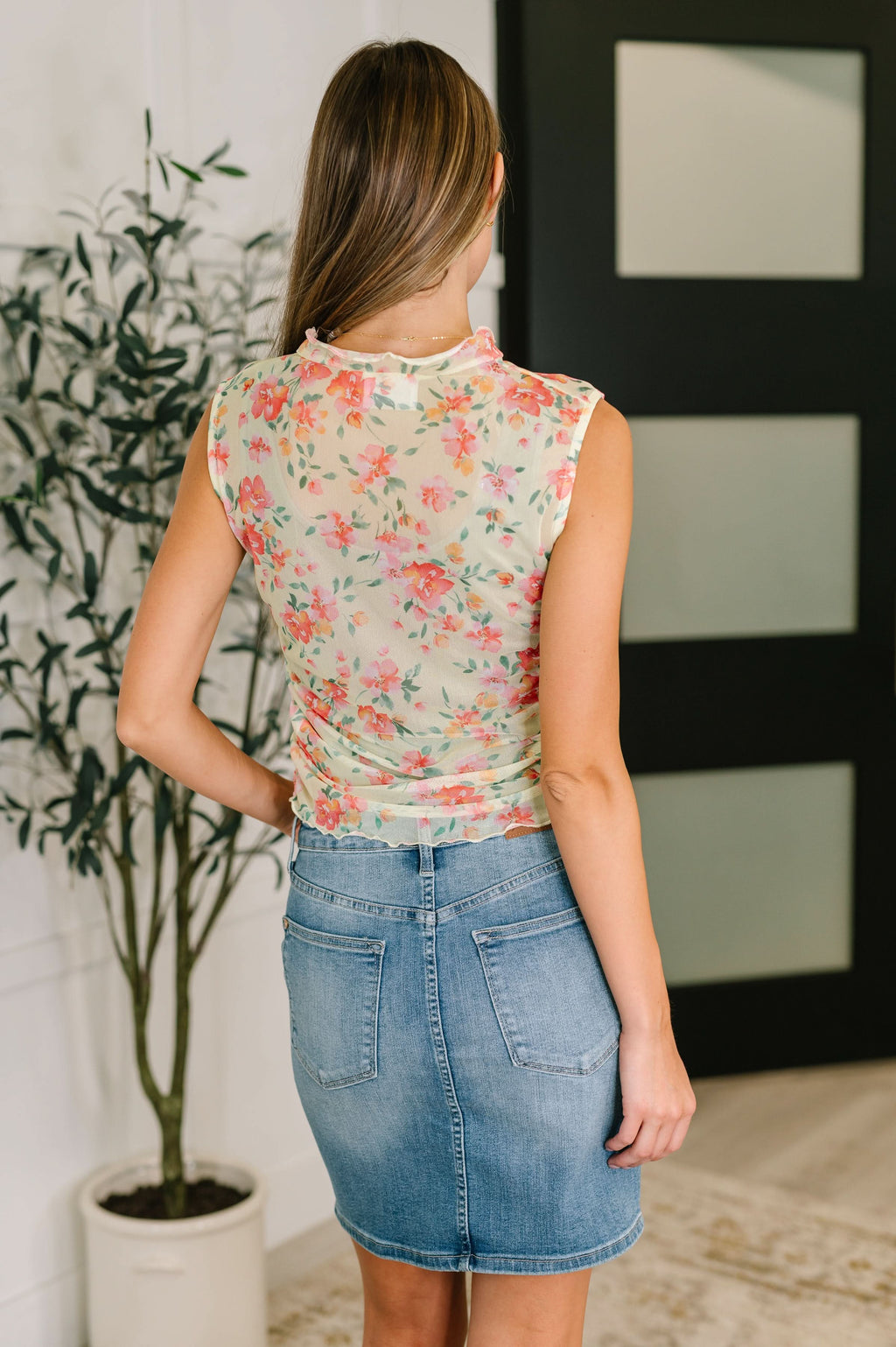 Snatched & Sassy Sheer Layering Top in Chartreuse in - Womens photo